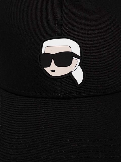 Karl Lagerfeld czapka z daszkiem bawełniana kolor czarny