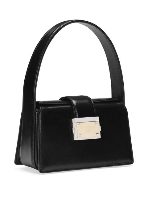 Dolce & Gabbana logo-appliqué leather tote bag - Black