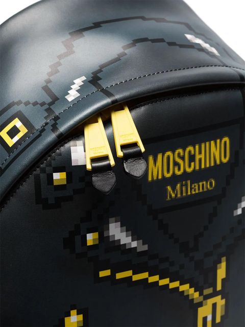 Moschino Pixelated jacket print backpack - Black