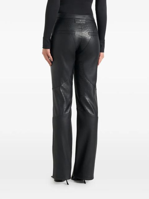 Manière De Voir Seren croc-embossed lace-up trousers - Black
