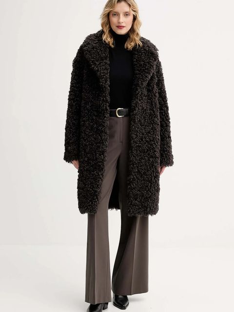 Stand Studio płaszcz Camille Cocoon Coat damski kolor brązowy przejściowy oversize 61137-9061 - zdjęcie produktu nr 2