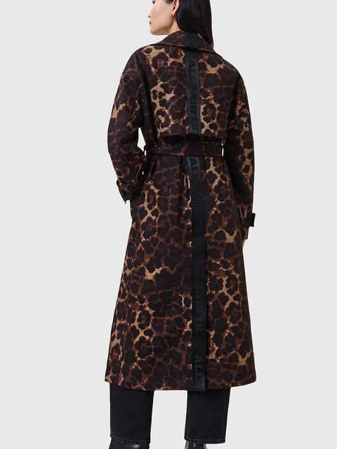 AllSaints płaszcz bawełniany ABEL kolor brązowy W035OC