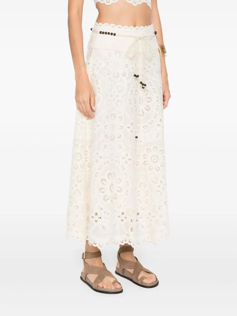 ZIMMERMANN Rhiannon embroidered skirt - Neutrals