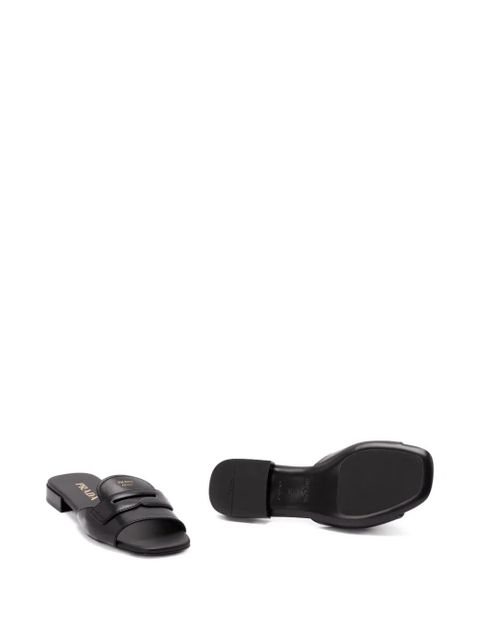 Prada penny-strap leather sandals - Black