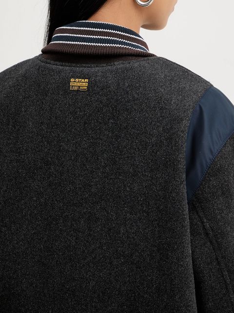 G-Star kurtka bomber z dodatkiem wełny kolor szary przejściowa D27339-E155