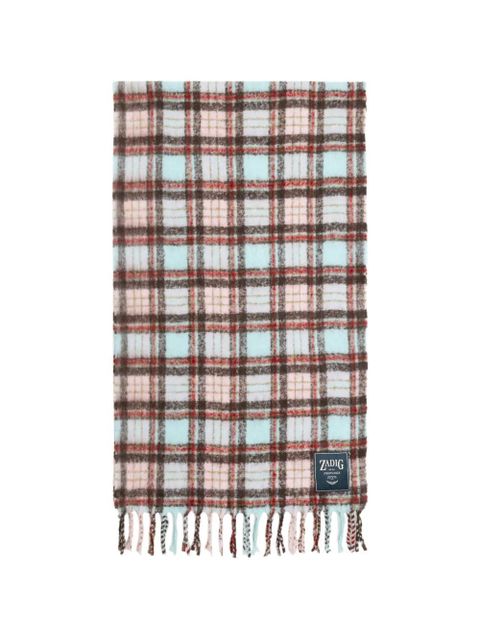 Zadig&Voltaire tartan fringed scarf - Blue - zdjęcie produktu nr 1