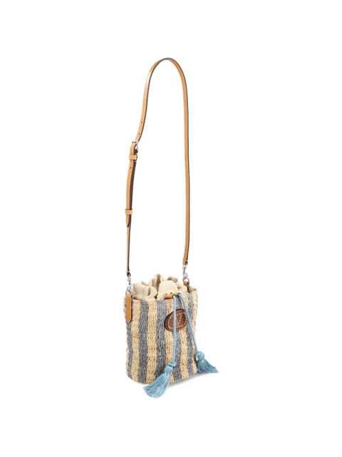 Valentino Garavani striped Vlogo bucket bag - Neutrals