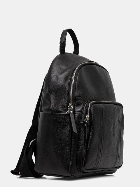 Answear.LAB plecak skórzany damski kolor czarny mały gładki - zdjęcie produktu nr 2