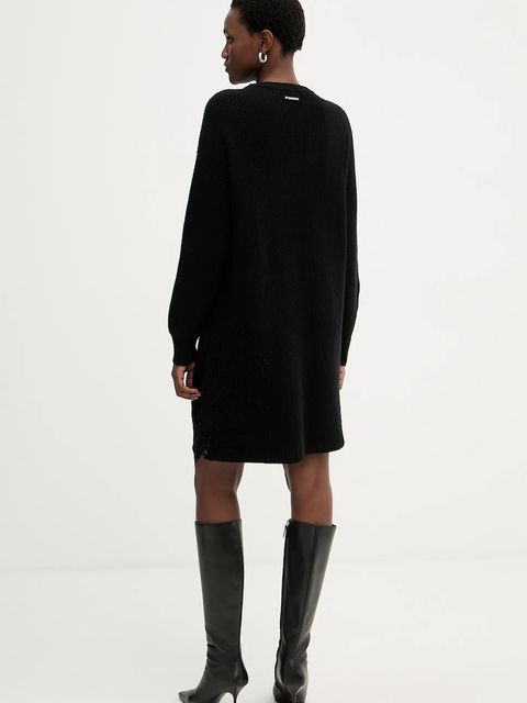 Pinko sukienka z dodatkiem wełny kolor czarny mini oversize 105504 A2R1