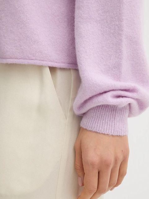 United Colors of Benetton sweter damski kolor fioletowy lekki z golfem 11CZD204F