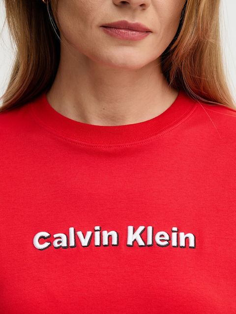 Calvin Klein Jeans t-shirt bawełniany damski kolor czerwony LV047D205G - zdjęcie produktu nr 2