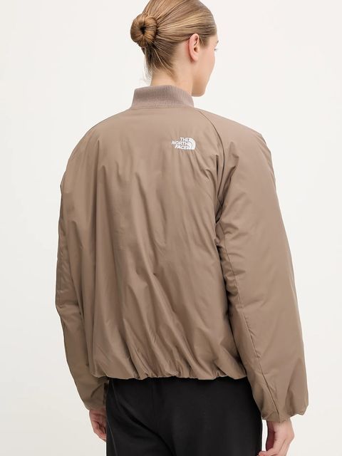 The North Face kurtka bomber Choqa kolor brązowy zimowa oversize NF0A8F1WBOW1