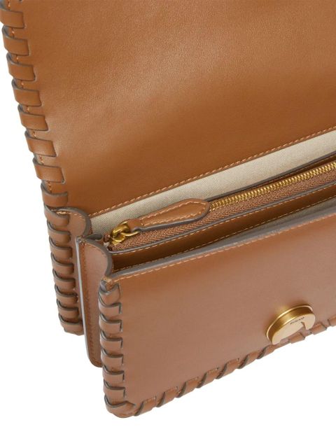 PINKO braided-leather crossbody bag - Brown