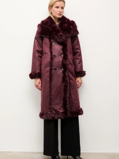 Answear.LAB płaszcz dwustronny kolor bordowy - zdjęcie produktu nr 2