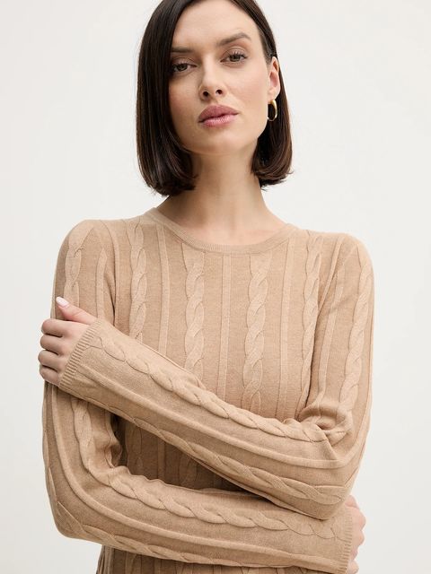 Pedro del Hierro sukienka kolor beżowy midi rozkloszowana 6192940