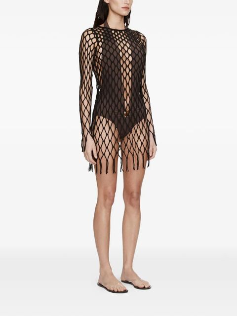 Christopher Esber knitted mesh mini dress - Brown - zdjęcie produktu nr 2