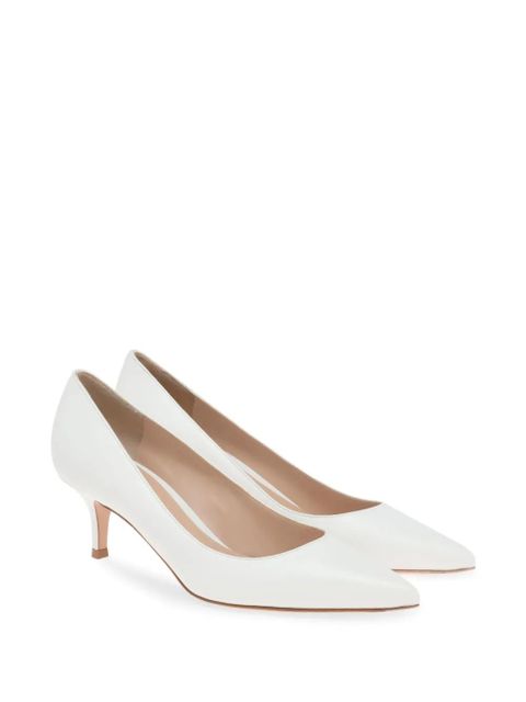 Gianvito Rossi 55mm leather pumps - White - zdjęcie produktu nr 2