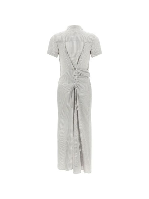 Alexander McQueen striped draped-design dress - White - zdjęcie produktu nr 2