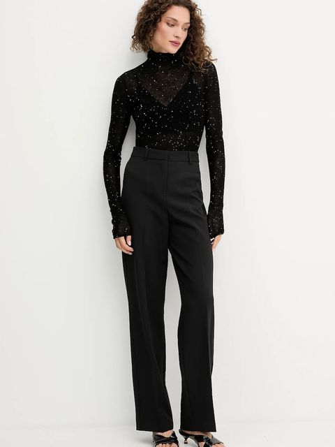 Pinko sweter damski kolor czarny lekki z półgolfem 105821 A2PM - zdjęcie produktu nr 2