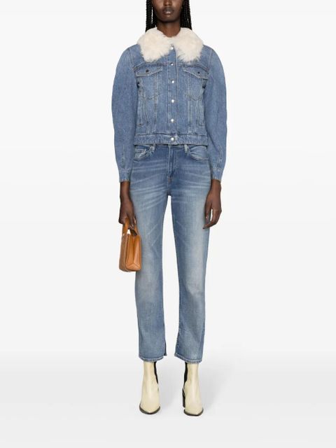 Chloé shearling-collar denim jacket - Blue - zdjęcie produktu nr 2