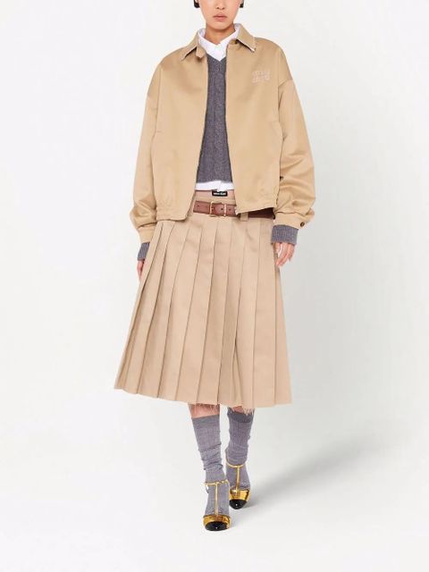 Miu Miu oversized cotton blouson jacket - Neutrals - zdjęcie produktu nr 2
