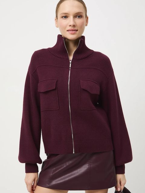 Medicine sweter damski kolor bordowy lekki - zdjęcie produktu nr 2