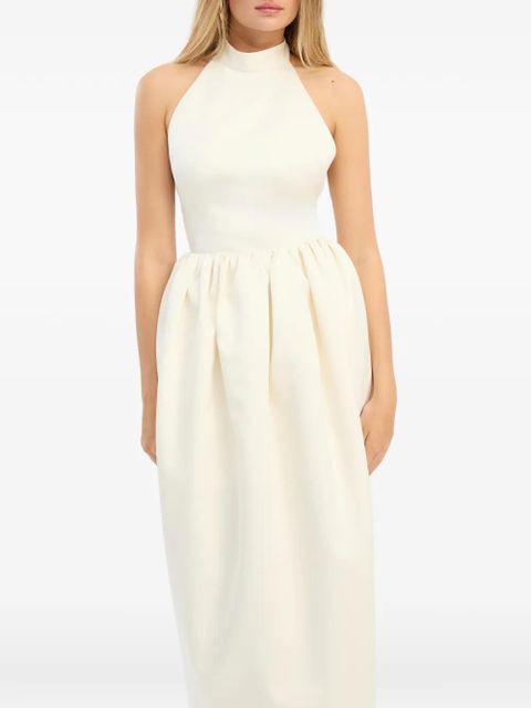 ROTATE BIRGER CHRISTENSEN halterneck satin maxi dress - Neutrals