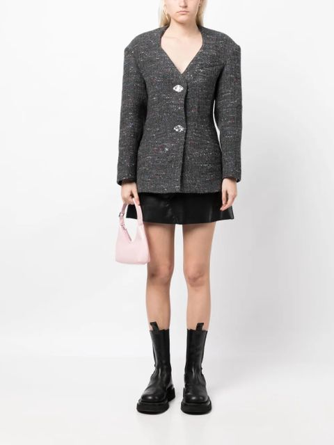 GANNI fitted wool-blend blazer - Grey - zdjęcie produktu nr 2