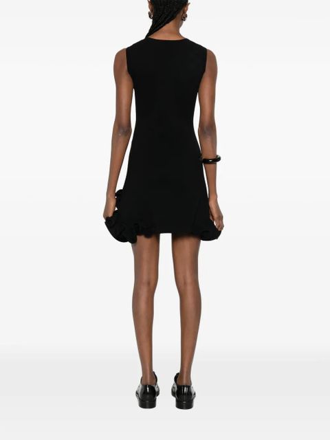 SANDRO ruffle knitted mini dress - Black