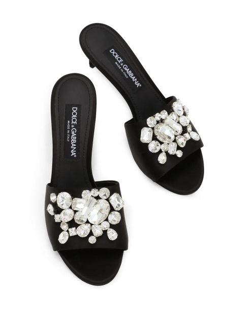 Dolce & Gabbana 60mm crystal-embellished mules - Black