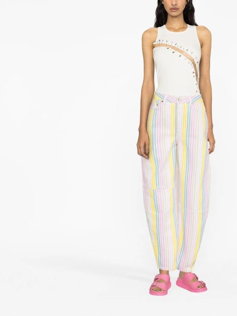 GANNI Stary striped tapered jeans - Pink - zdjęcie produktu nr 2