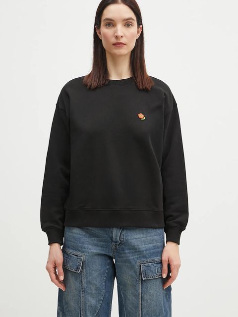 Kenzo bluza bawełniana damska kolor czarny gładka FF52SW1874MF.99J