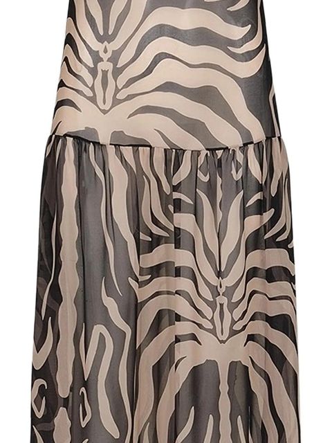 Johanna Ortiz Georgette zebra-print maxi dress - Black - zdjęcie produktu nr 2