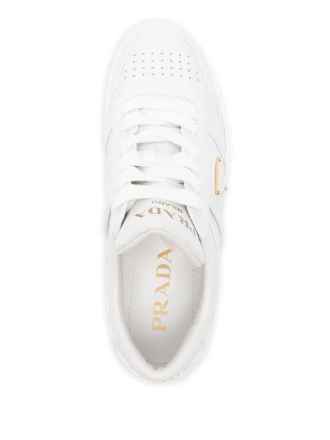 Prada platform logo-patch sneakers - White