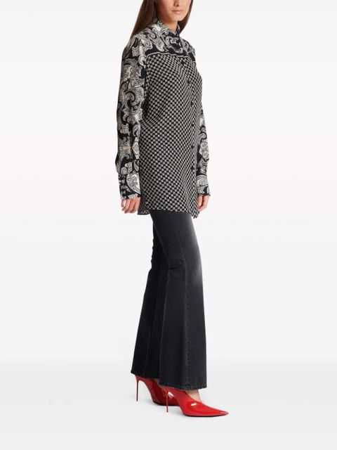 Balmain paisley-print silk shirt - Black - zdjęcie produktu nr 2
