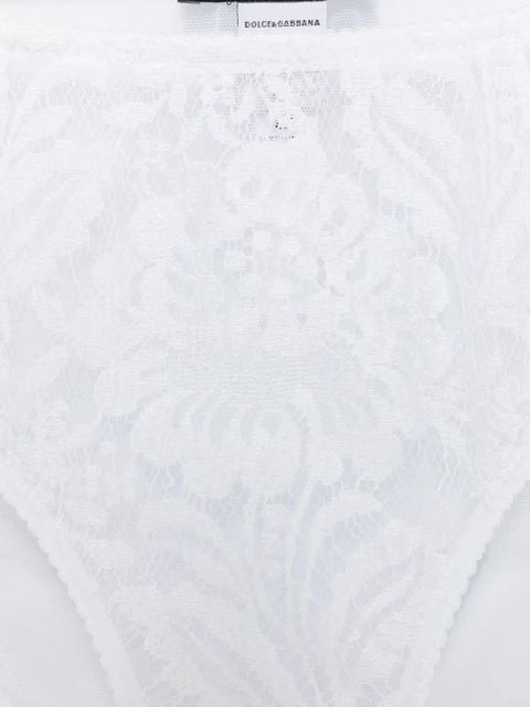 Dolce & Gabbana lace-panel tulle briefs - White