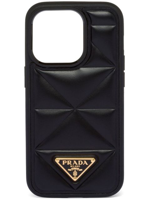 Prada iPhone 14 Pro padded-design case - Black