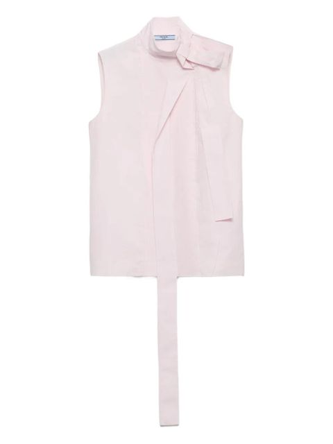 Prada bow-detail high-neck top - Pink - zdjęcie produktu nr 1