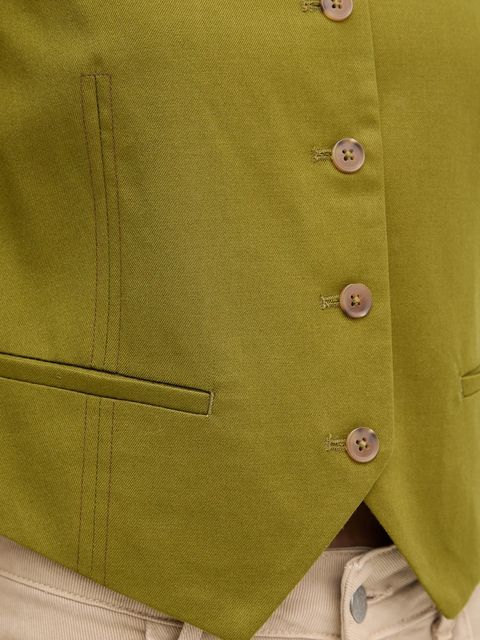 United Colors of Benetton kamizelka kolor zielony jednorzędowa 2YVXDJ011