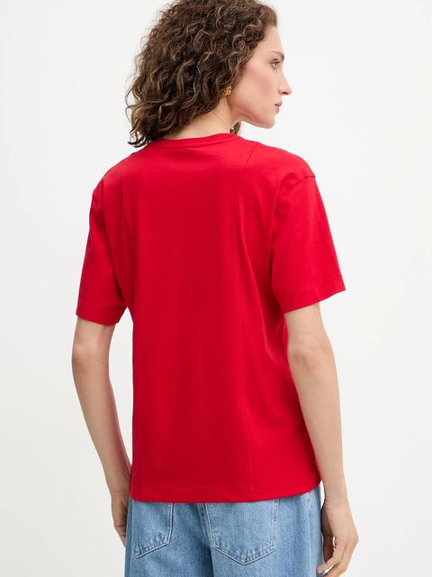 Pinko t-shirt bawełniany damski kolor czerwony 105665 A2IB