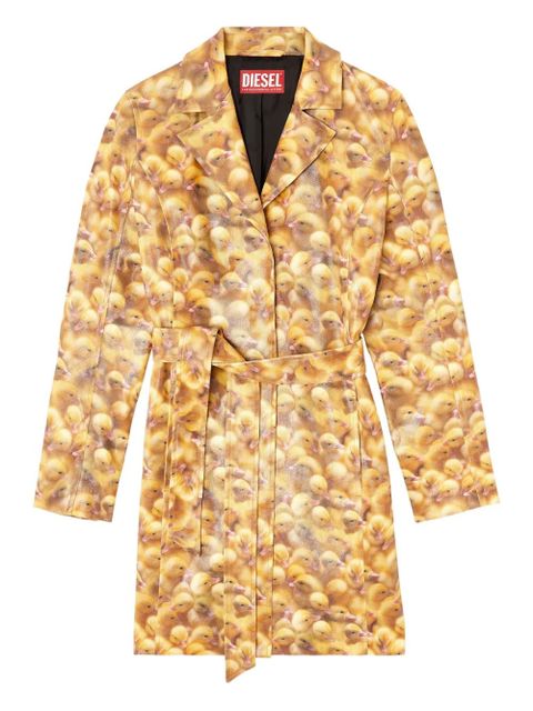 Diesel G-Oji duckling-print belted coat - Yellow - zdjęcie produktu nr 1