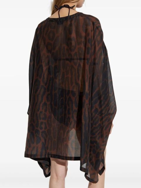 TOM FORD leopard-print beach dress - Brown