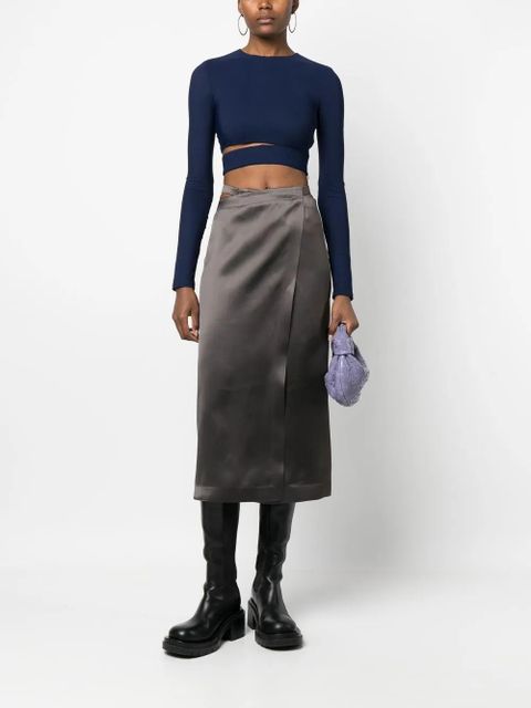 Off-White high-waisted wrap midi skirt - Black - zdjęcie produktu nr 2
