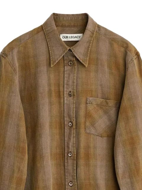 OUR LEGACY flannel check daisy shirt - Brown - zdjęcie produktu nr 2
