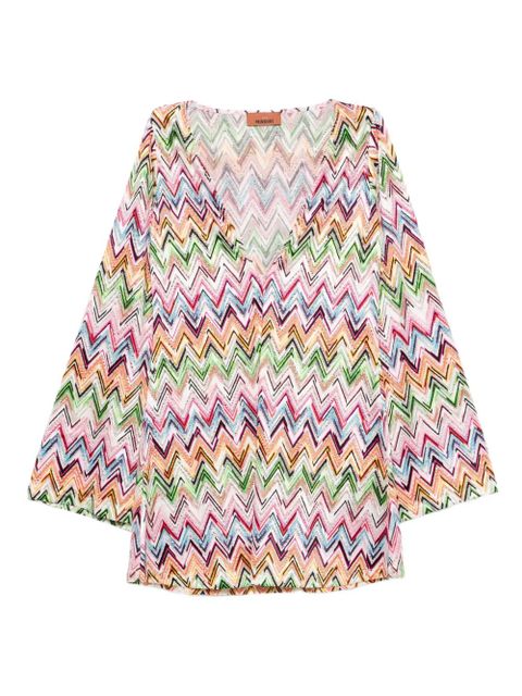 Missoni V-neck zig-zag mini dress - White - zdjęcie produktu nr 1