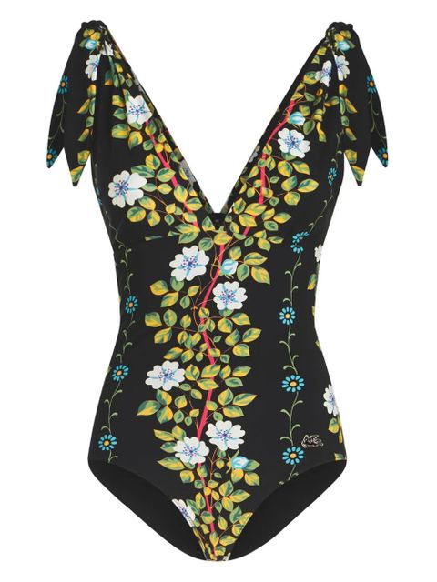 ETRO floral-print V-neck swimsuit - Black - zdjęcie produktu nr 1