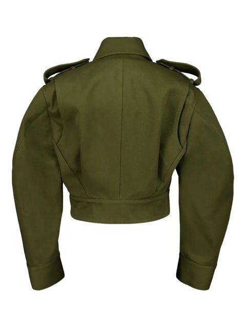 Givenchy patch-pocket cropped military jacket - Green - zdjęcie produktu nr 2
