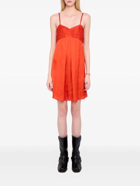 Zadig&Voltaire Rippies ruched-detail mini dress - Orange