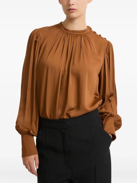 Yves Salomon button-embellishment blouse - Brown
