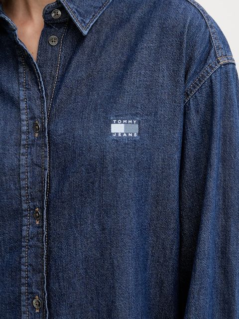 Tommy Jeans sukienka jeansowa kolor niebieski mini oversize DW0DW21420